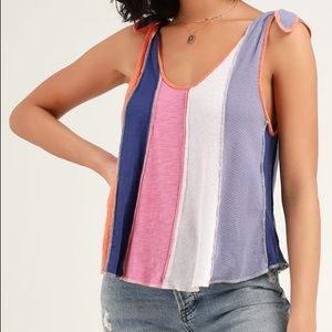 Free people rainbow tie tank